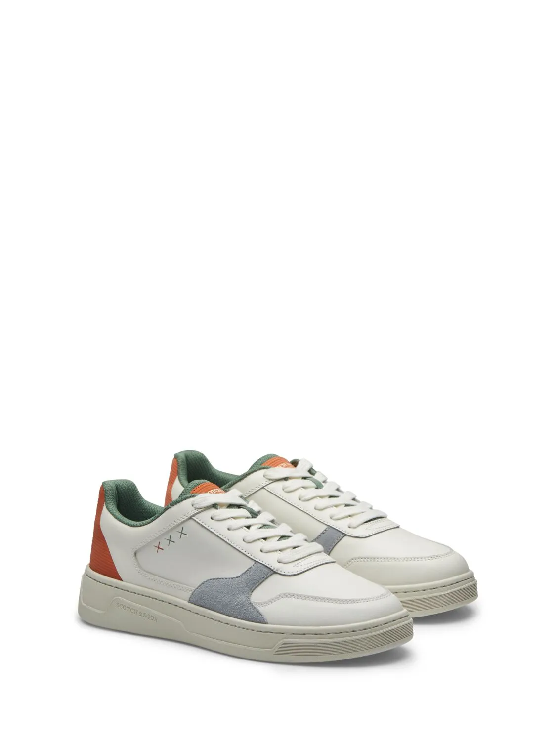 Scotch & Soda - Elliot Sneaker - White/Orange/Green