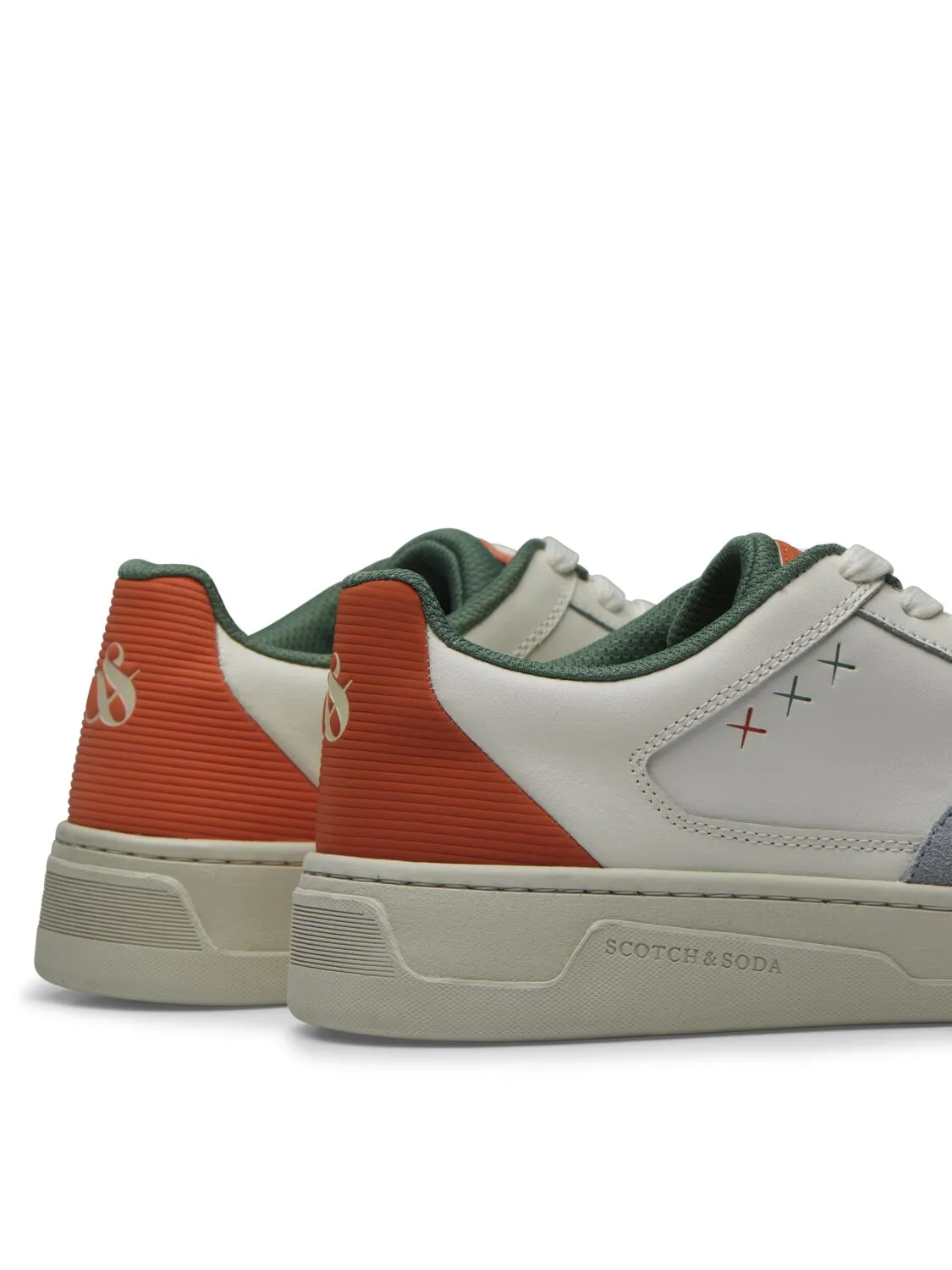 Scotch & Soda - Elliot Sneaker - White/Orange/Green