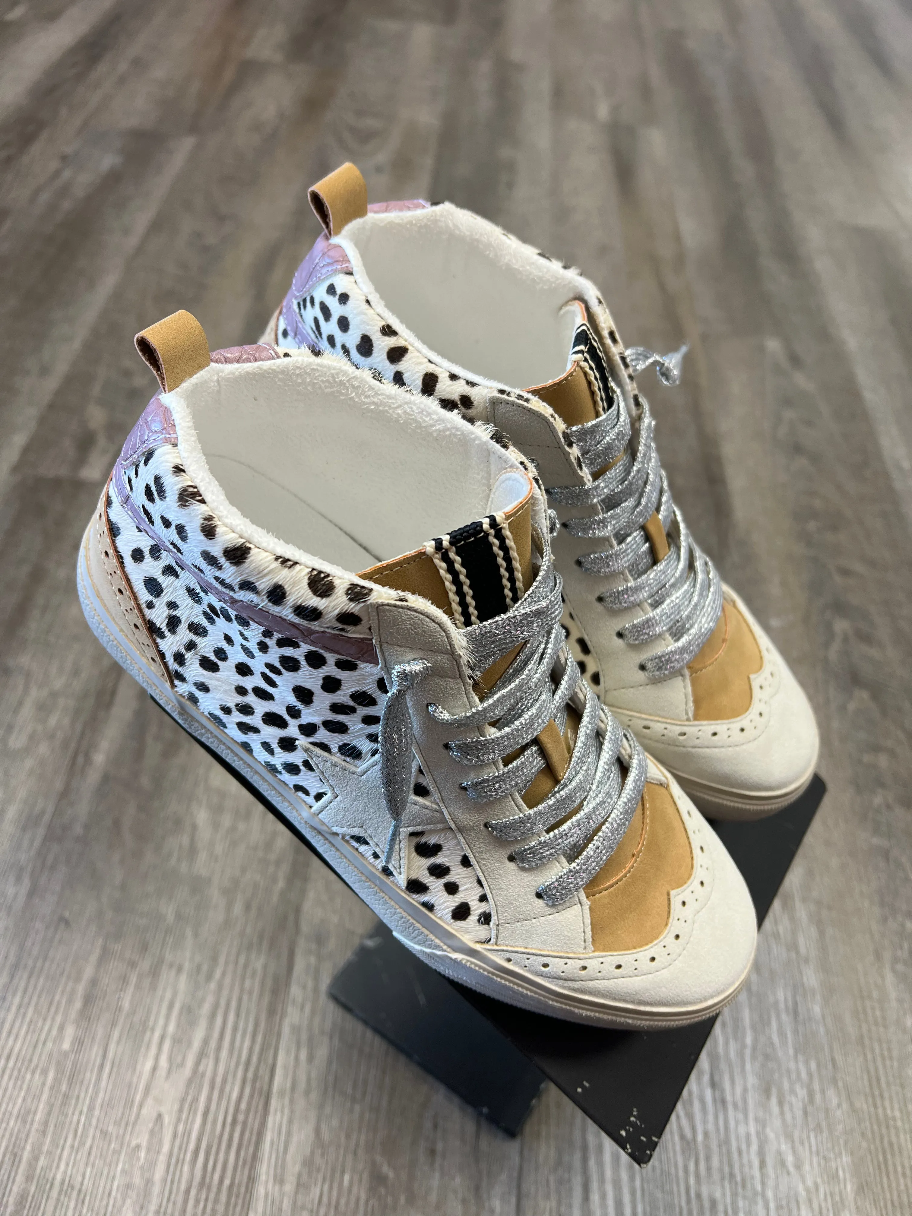 Trendy Paulina Leopard Print High Top Sneakers for Women - Stylish and Comfortable Footwear