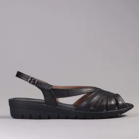 Slingback Sandal in Black - 12537