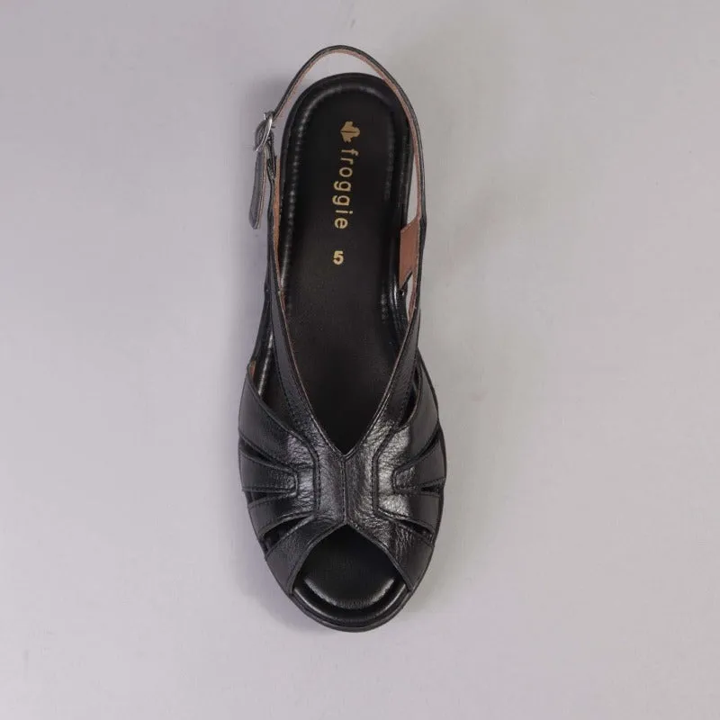 Slingback Sandal in Black - 12537