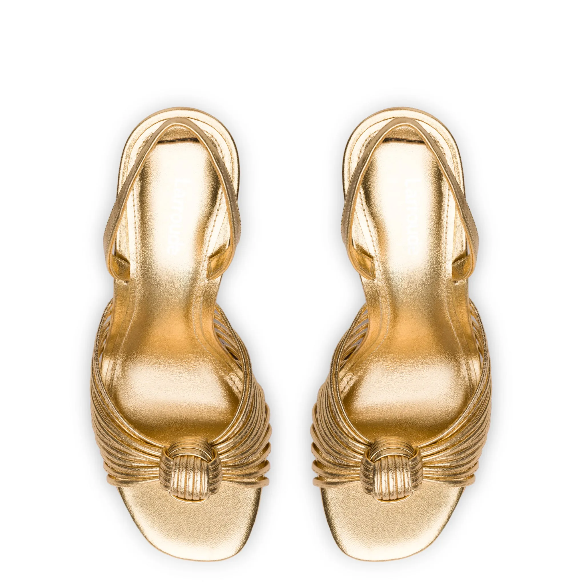 Valerie Slingback Sandal In Gold Metallic Leather