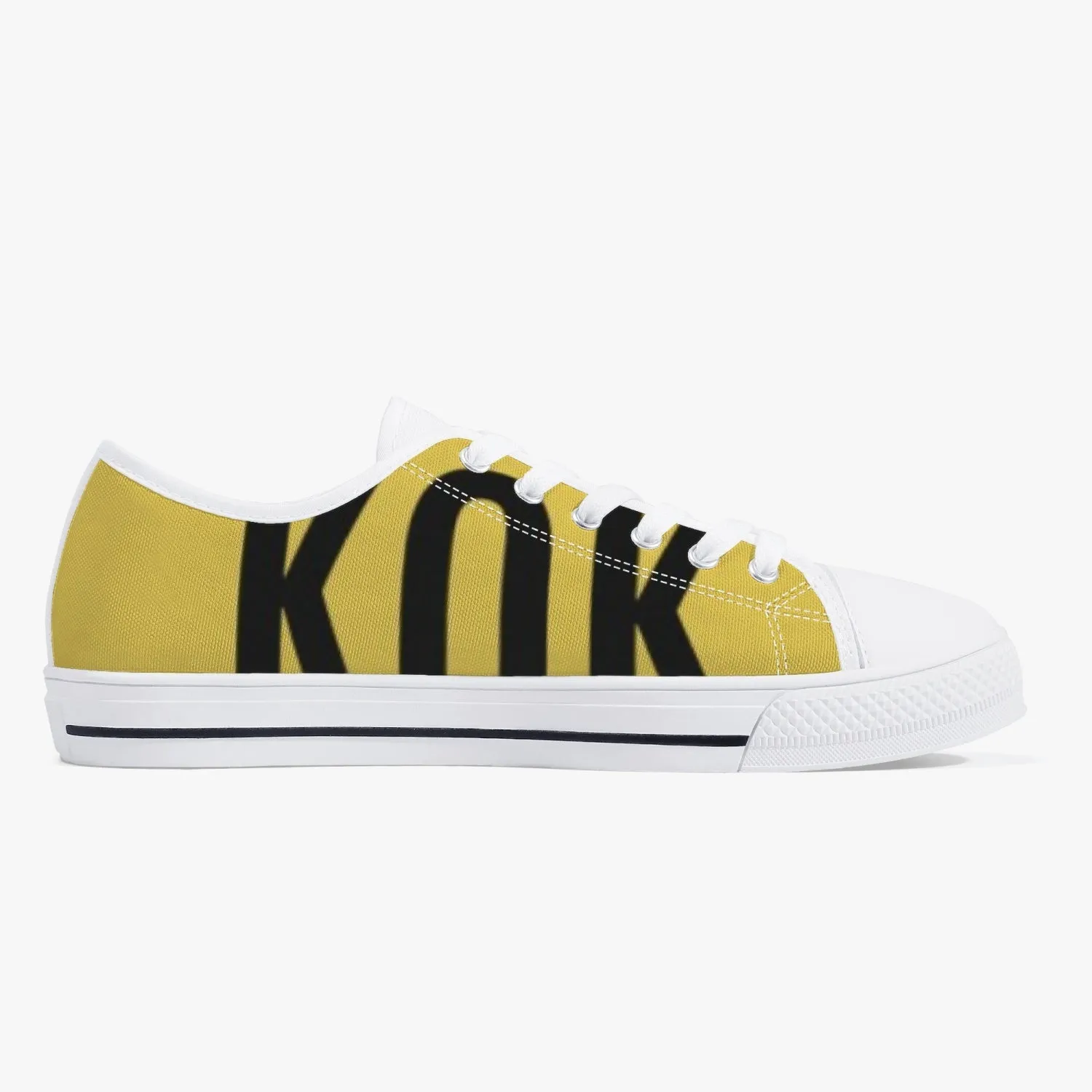 Won Kok Classic Low-Top Canvas Shoes - White/Black