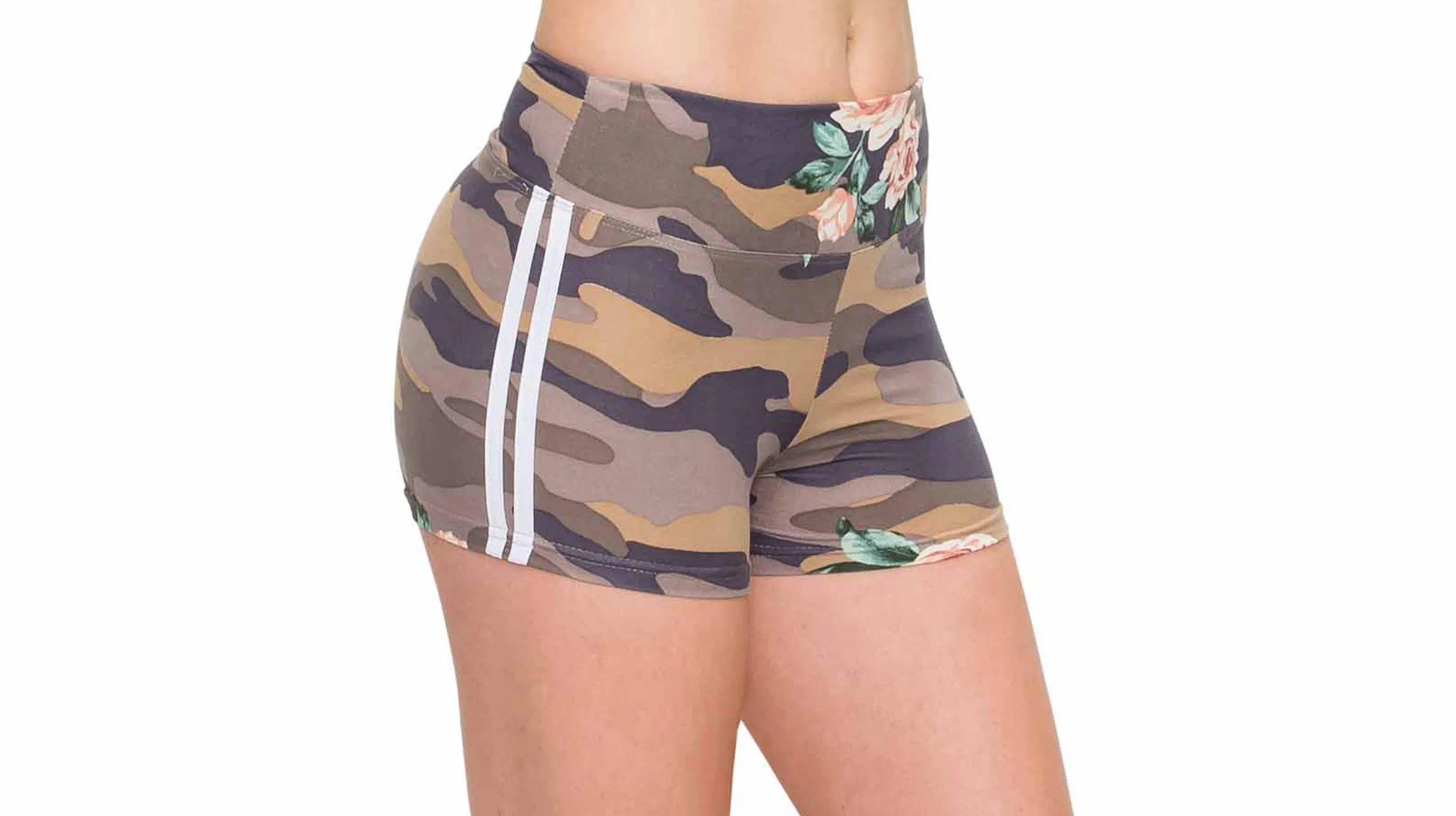 Workout Yoga Shorts - Premium Buttery Soft Solid Stretch Cheerleader Running Dance Volleyball Short Pants - Print Designs